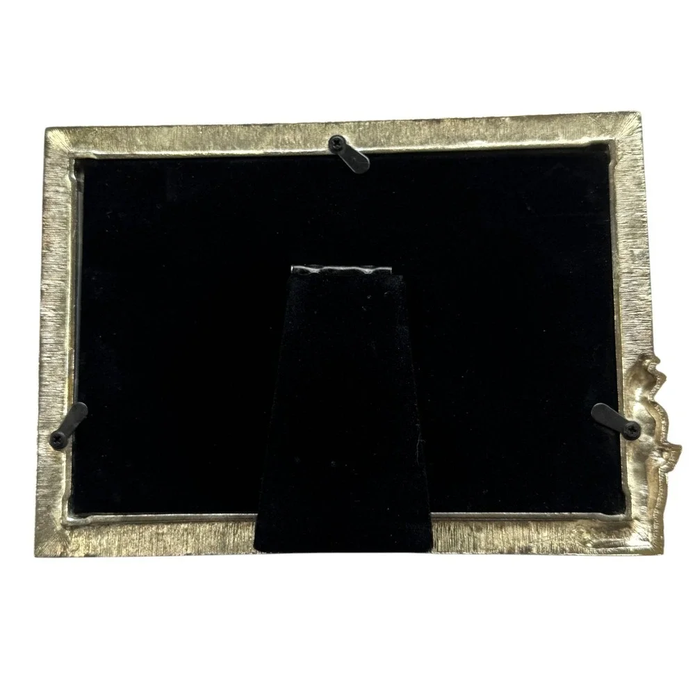 Hobby Lobby Snowman Enamel Picture Frame Silver Tone 4x6 Winter Holiday Decor